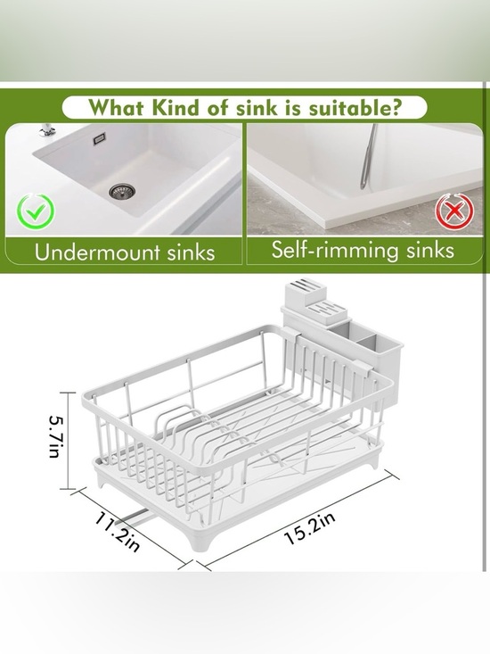 Dish Drying Rack - Space-Saving Small Dish Rack for Kitchen Counter - Picture 2 of 7